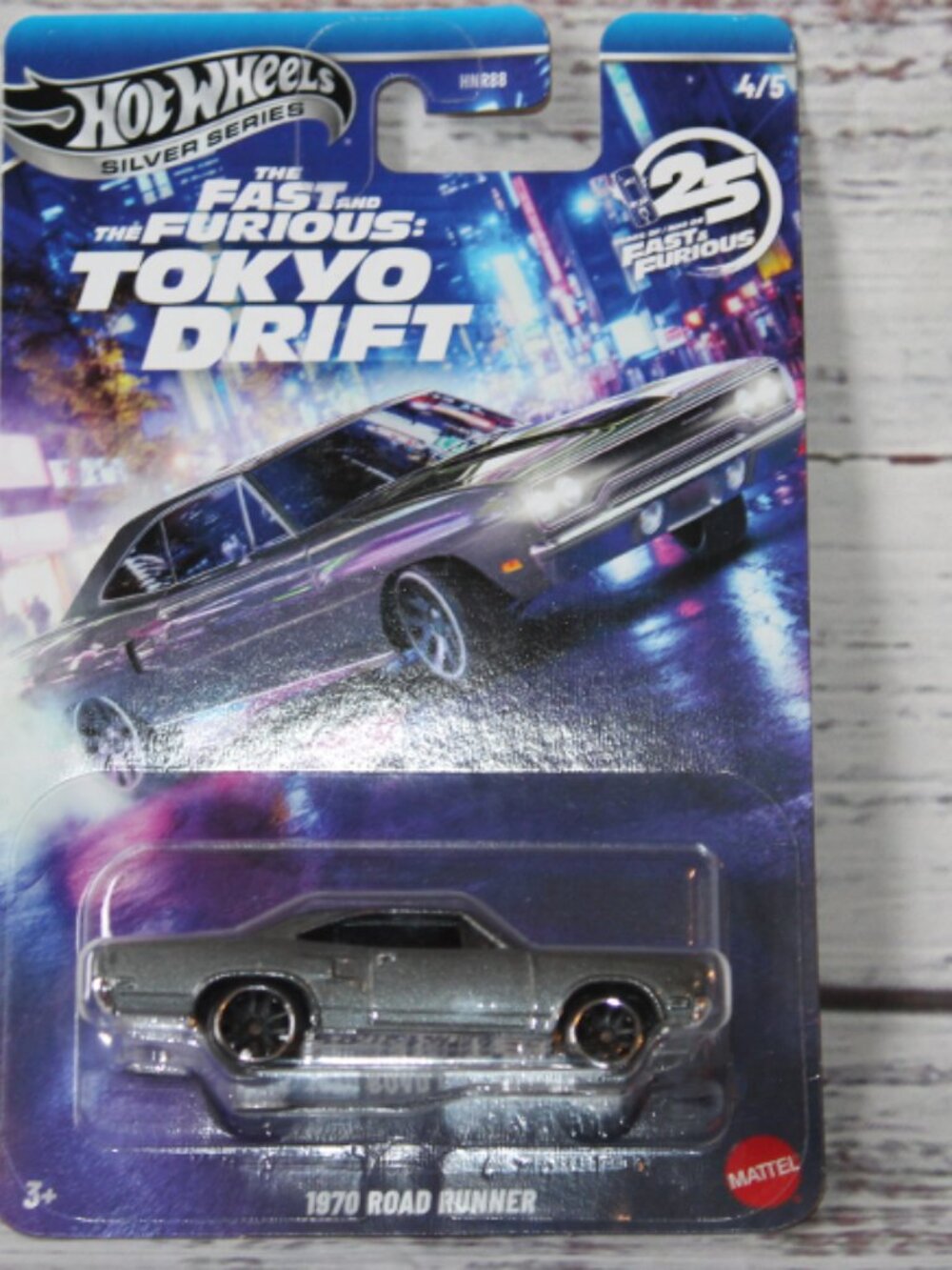 Hot Wheels Silver Series Fast & Furious Tokyo Drift 1970 Road Runner 25 Years
